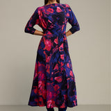 Dress OPERA Dreamworld orange & violet print