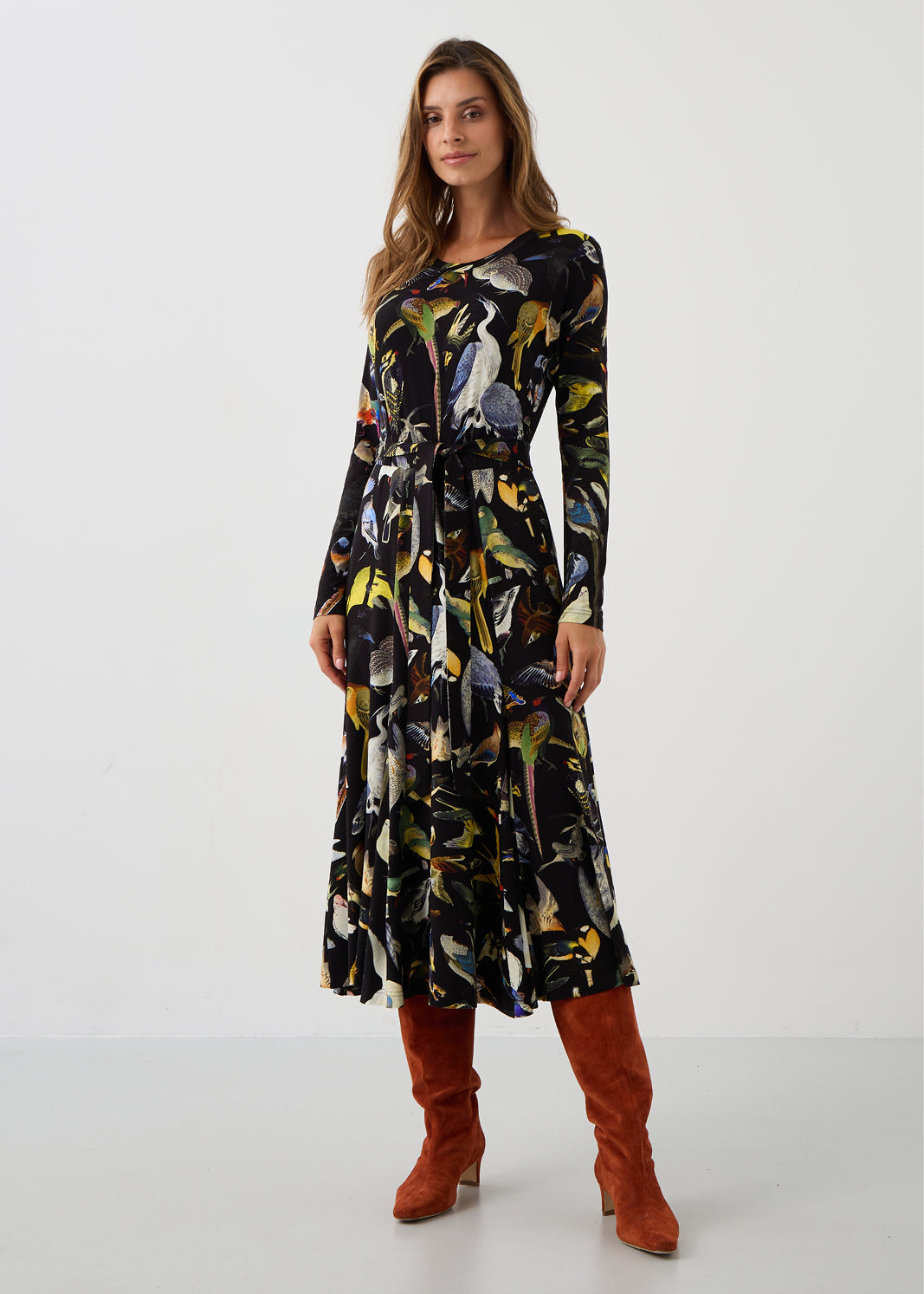 Dress KLIN LADY birds of Warsaw print