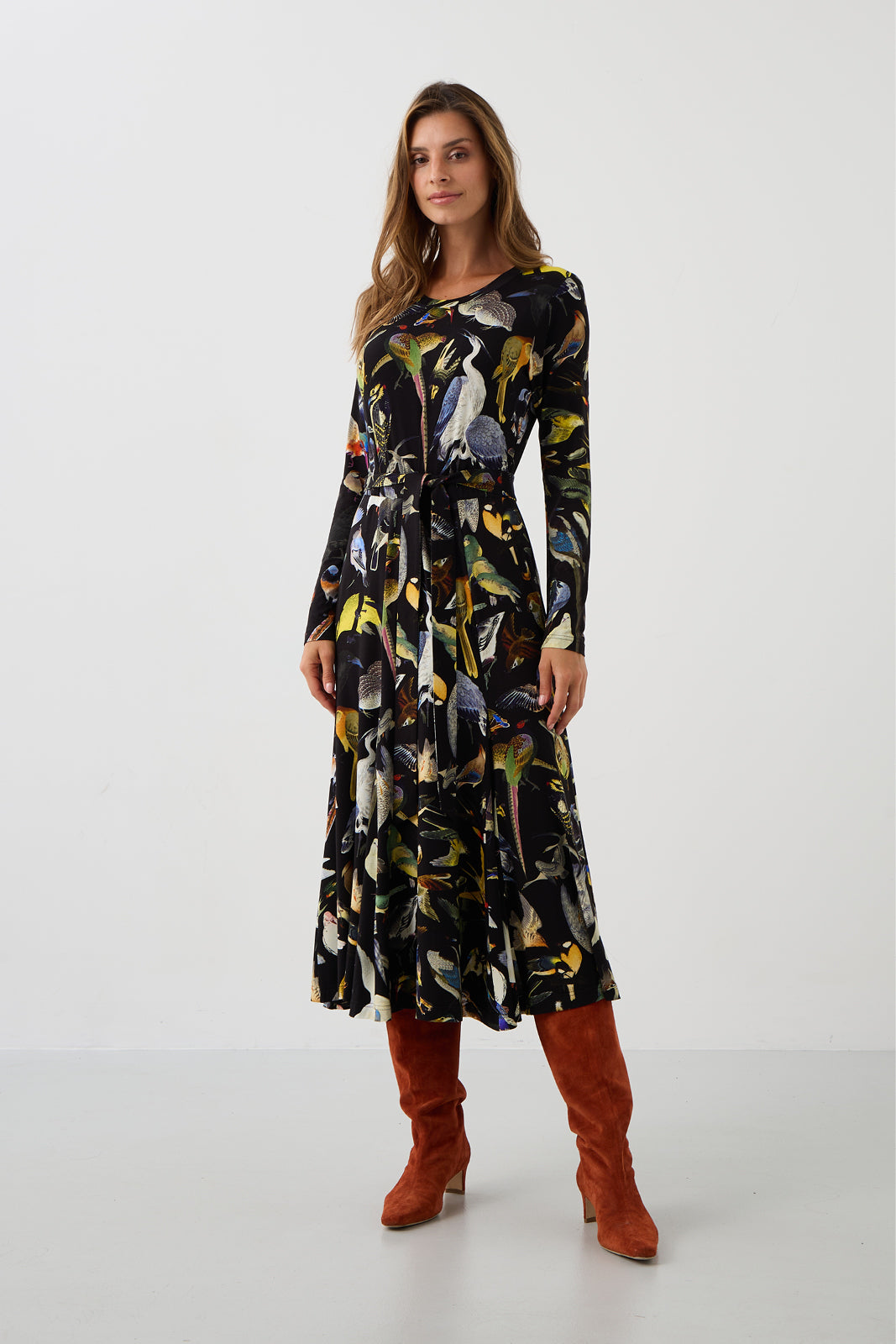 Dress KLIN LADY birds of Warsaw print