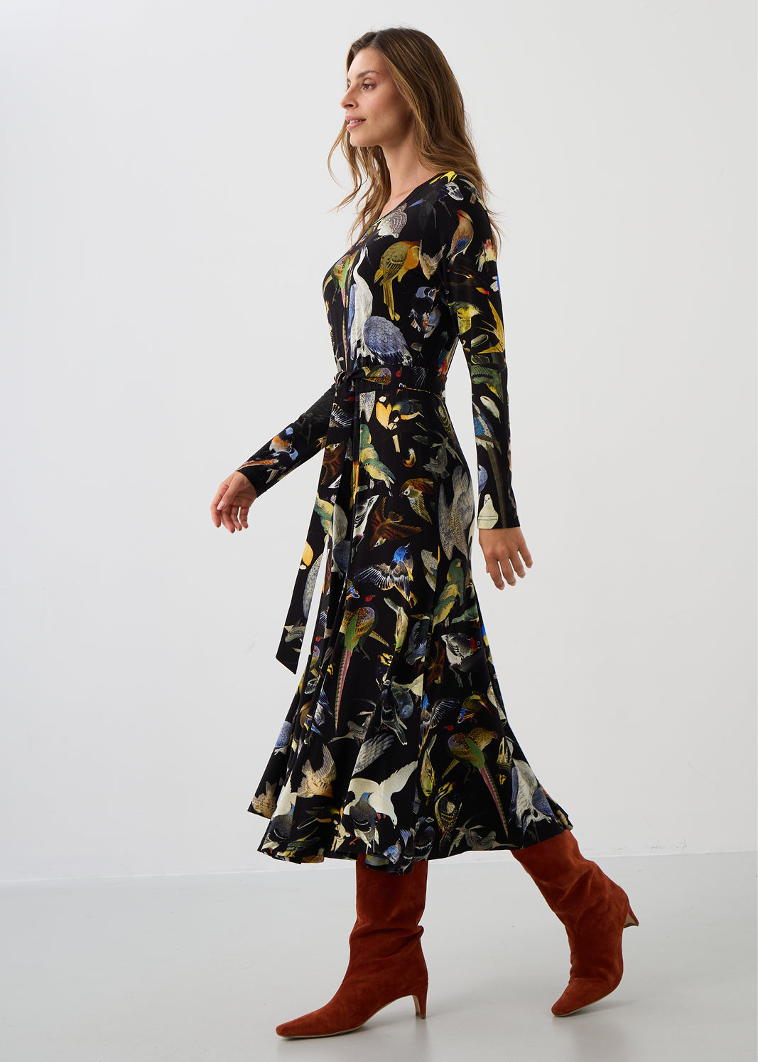 Dress KLIN LADY birds of Warsaw print
