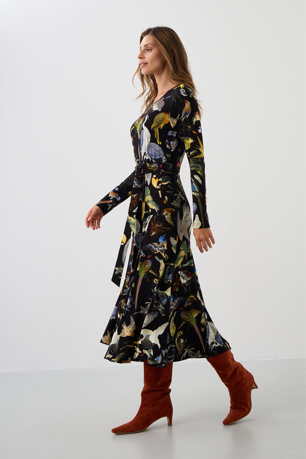 Dress KLIN LADY birds of Warsaw print
