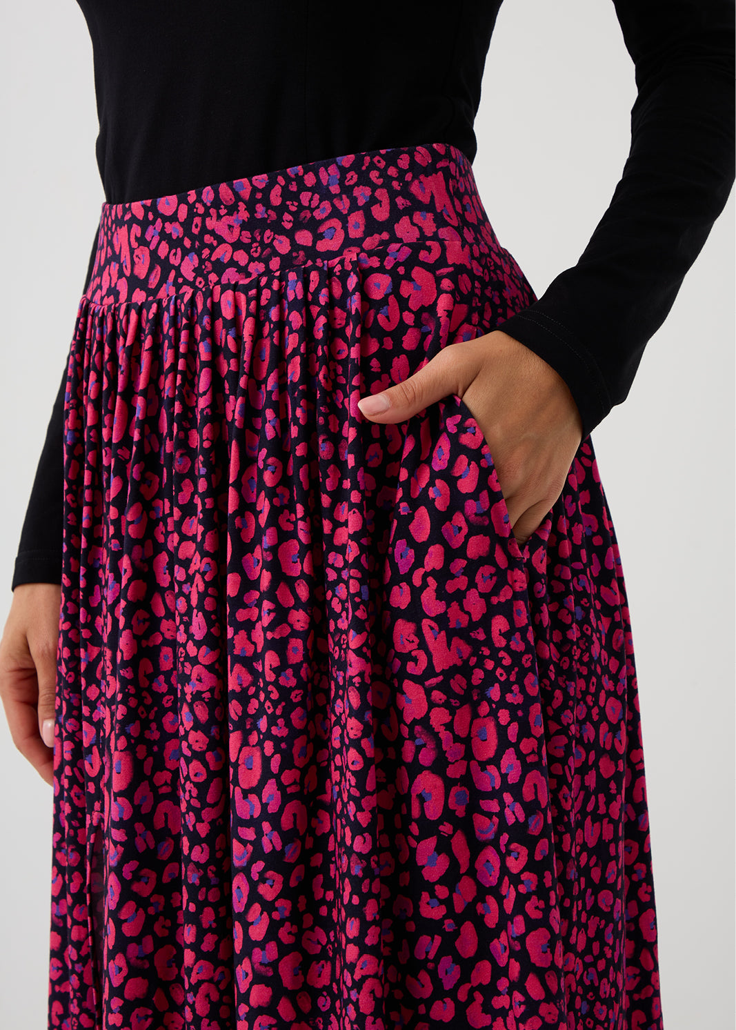 Mini Skirt HIGH RISK mini leopard pink & art blue print