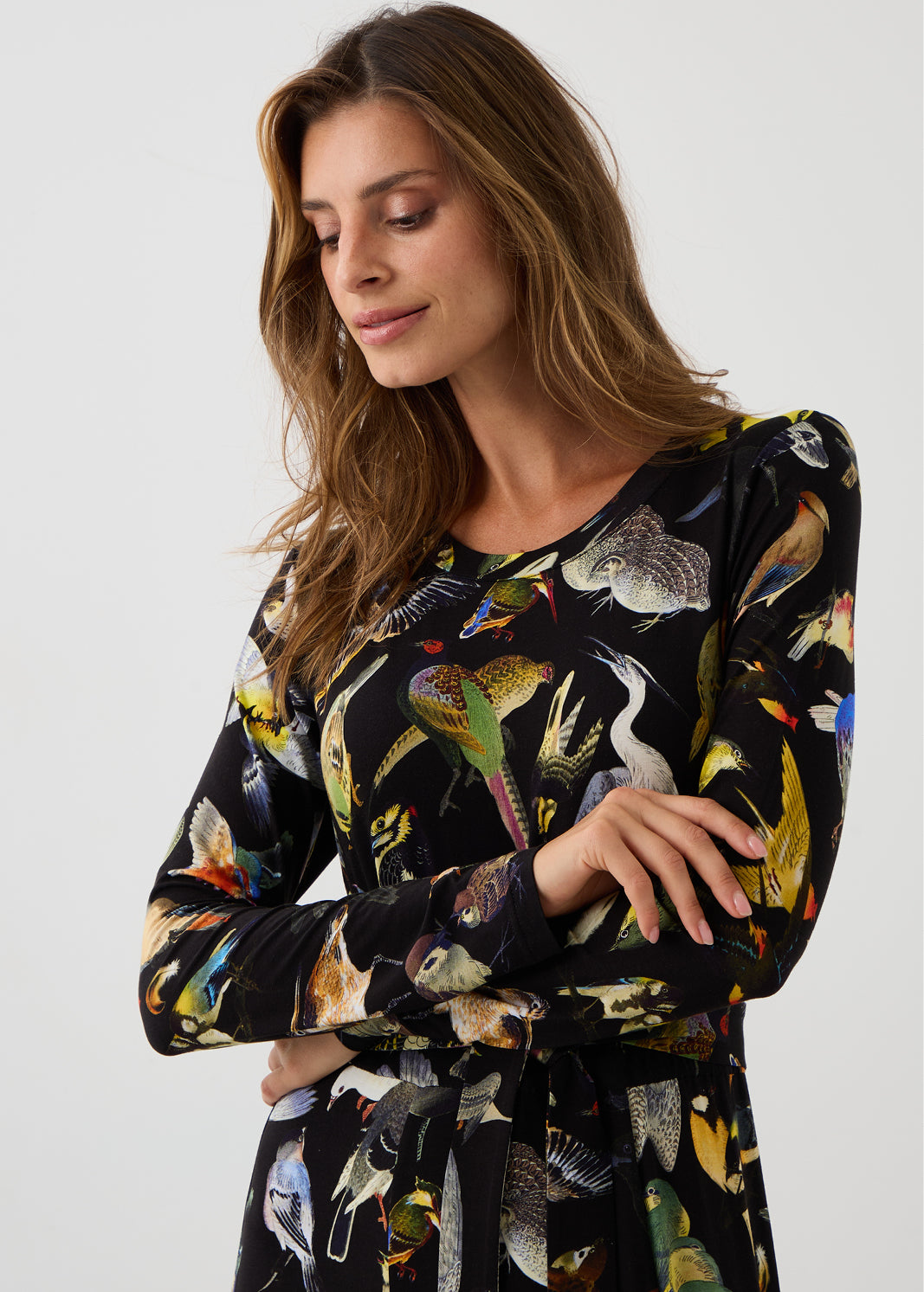 Dress KLIN LADY birds of Warsaw print
