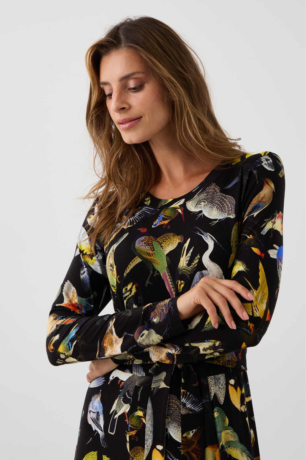Dress KLIN LADY birds of Warsaw print