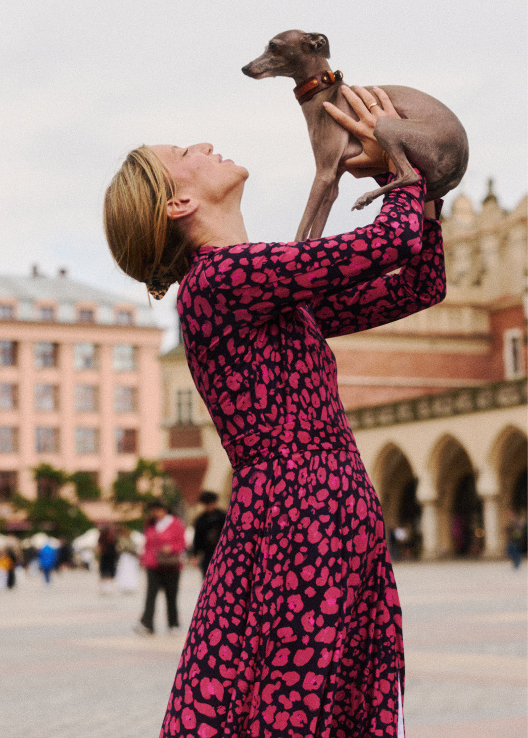 Dress MON AMOUR leo print pink and black