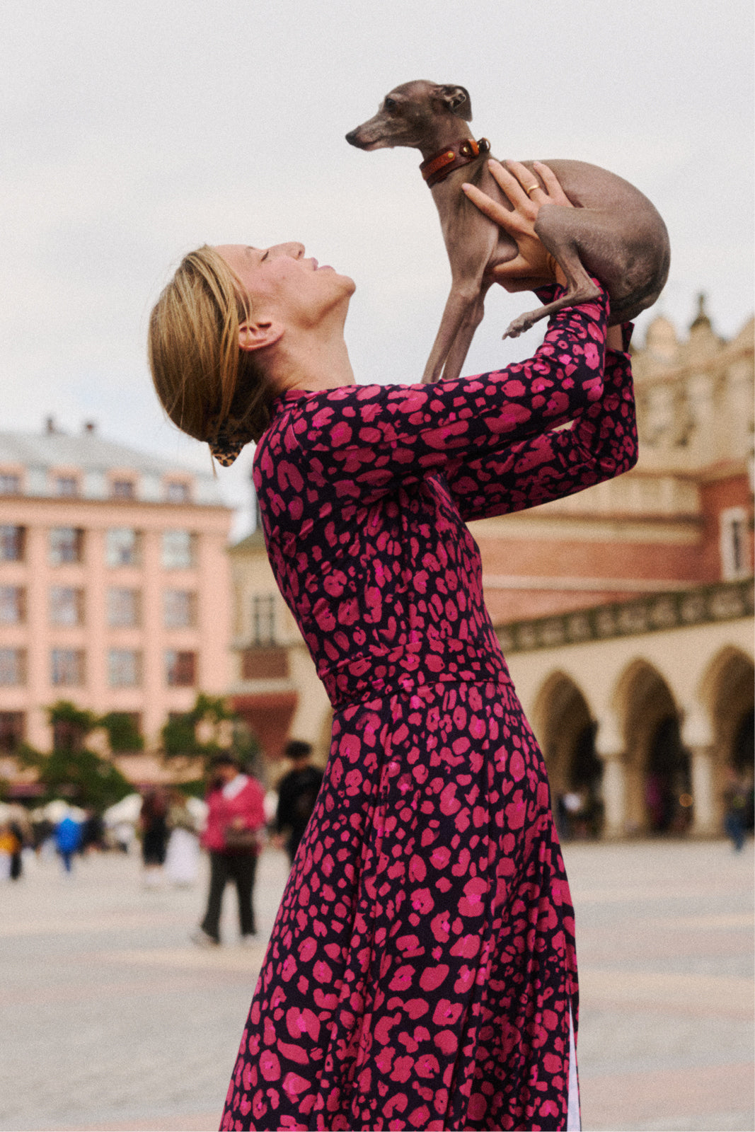 Dress MON AMOUR leo print pink and black
