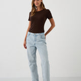 Blouse SAWCIA WITH SHORT SLEEVE roast coffee