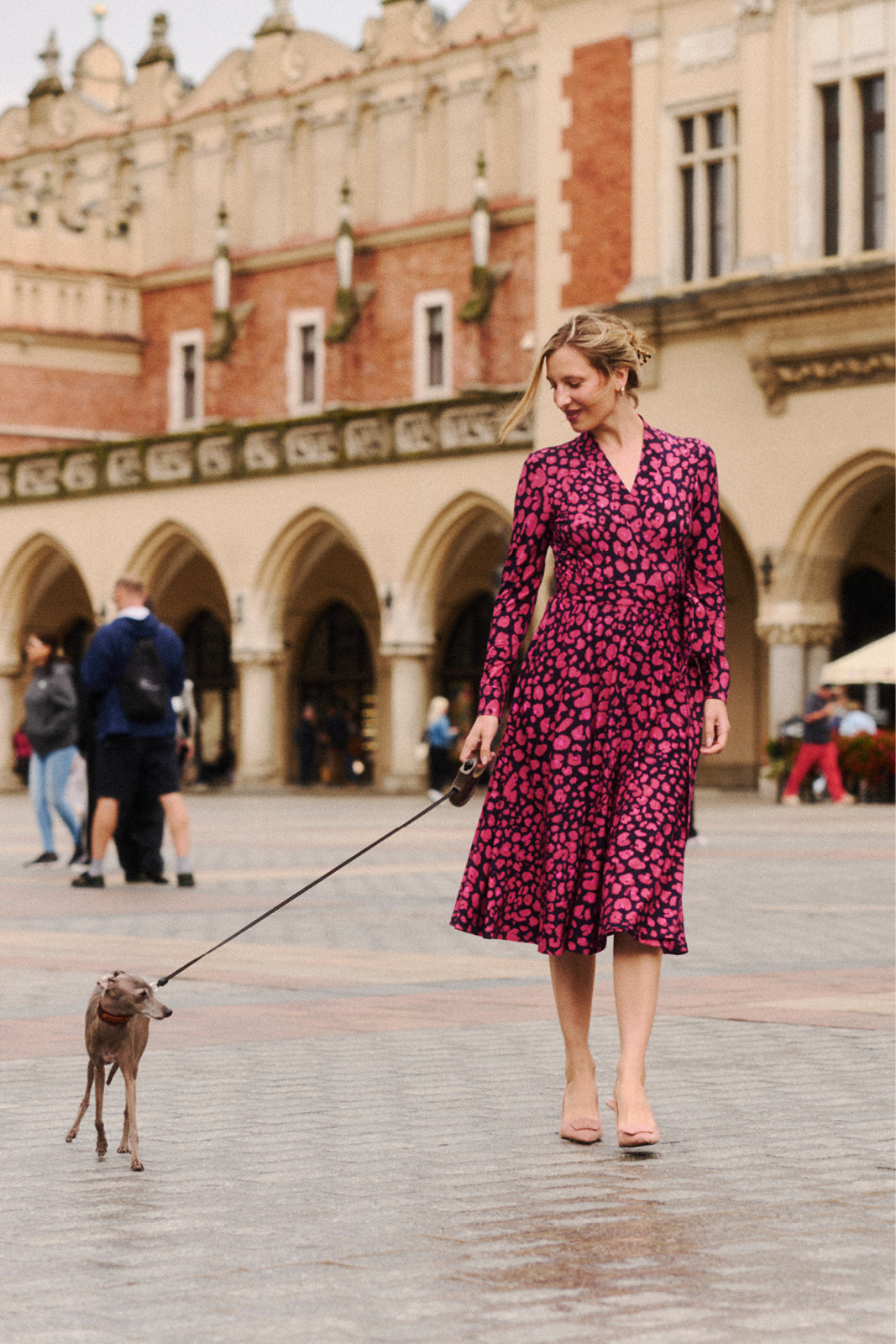 Dress MON AMOUR leo print pink and black