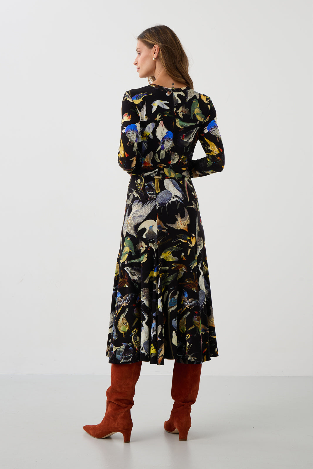 Dress KLIN LADY birds of Warsaw print