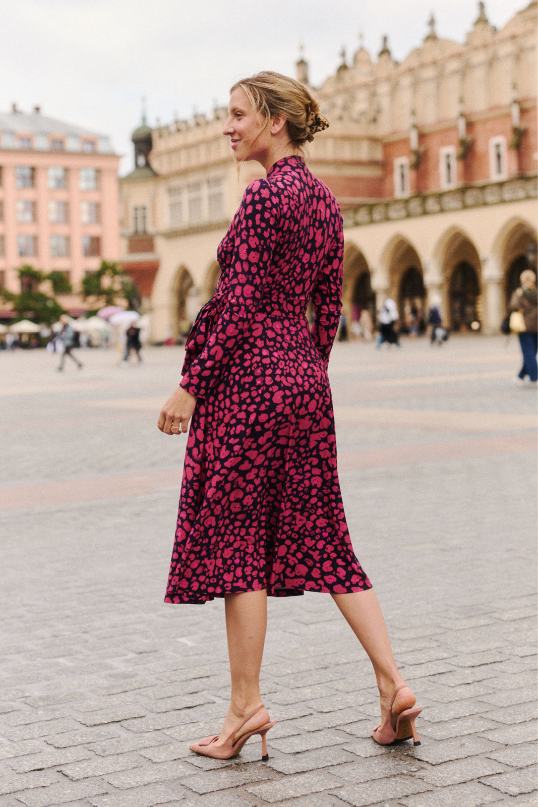 Dress MON AMOUR leo print pink and black
