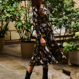Dress KLIN LADY birds of Warsaw print