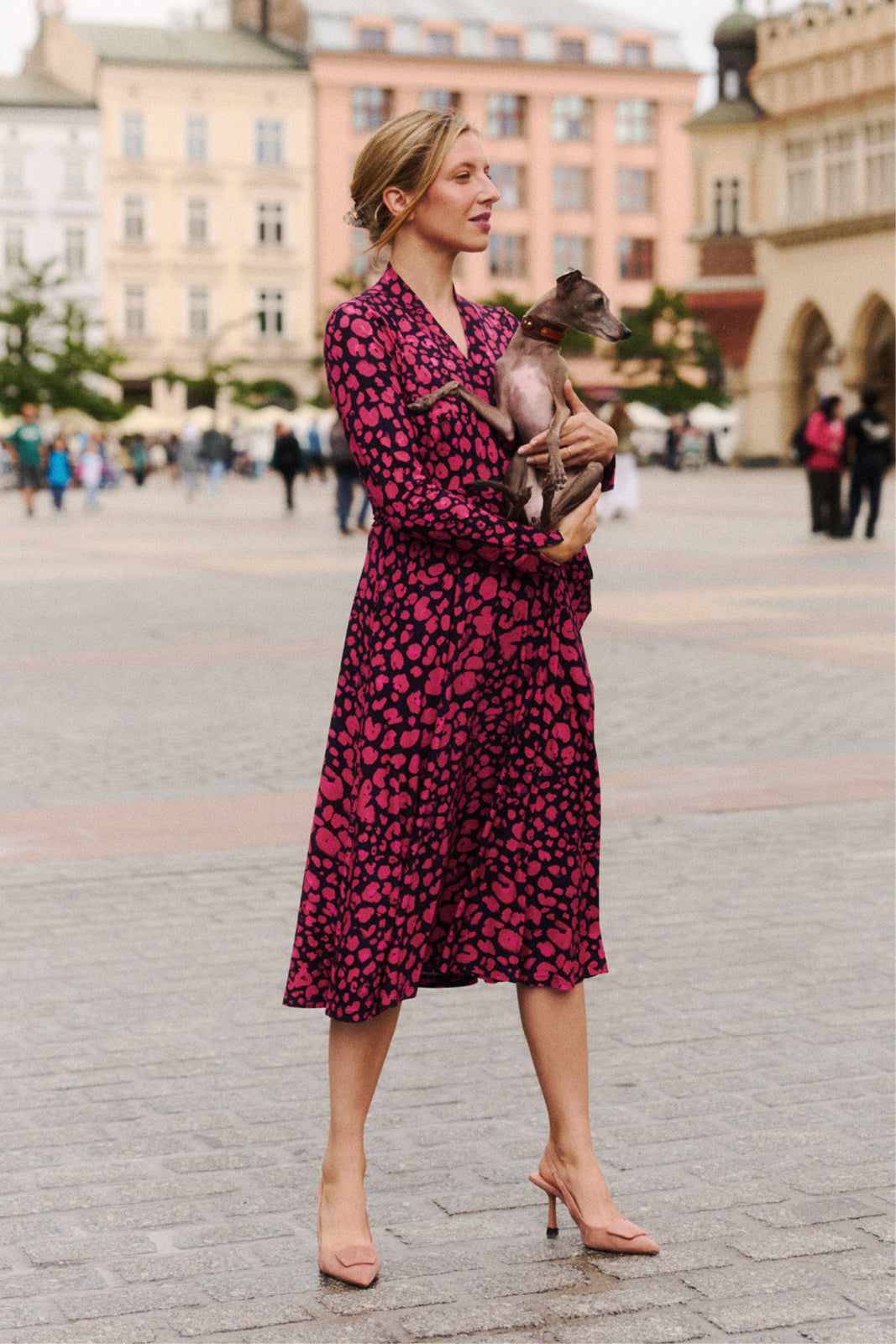 Dress MON AMOUR leo print pink and black