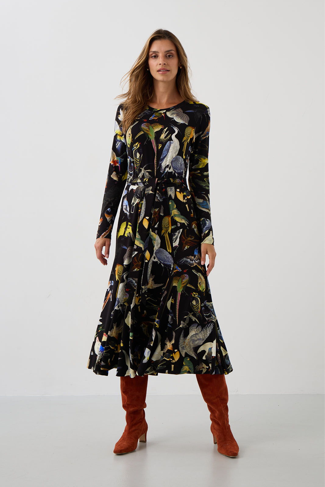 Dress KLIN LADY birds of Warsaw print