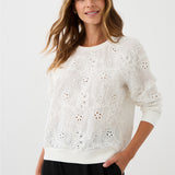 Sweatshirt LUCY IN THE SKY richelieu white embroidery