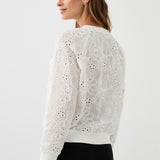 Sweatshirt LUCY IN THE SKY richelieu white embroidery