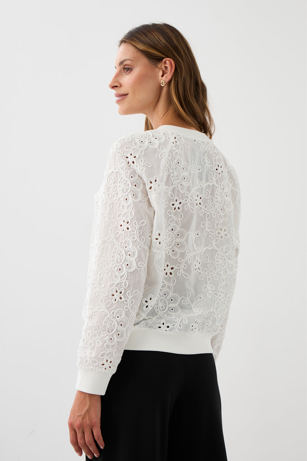 Sweatshirt LUCY IN THE SKY richelieu white embroidery