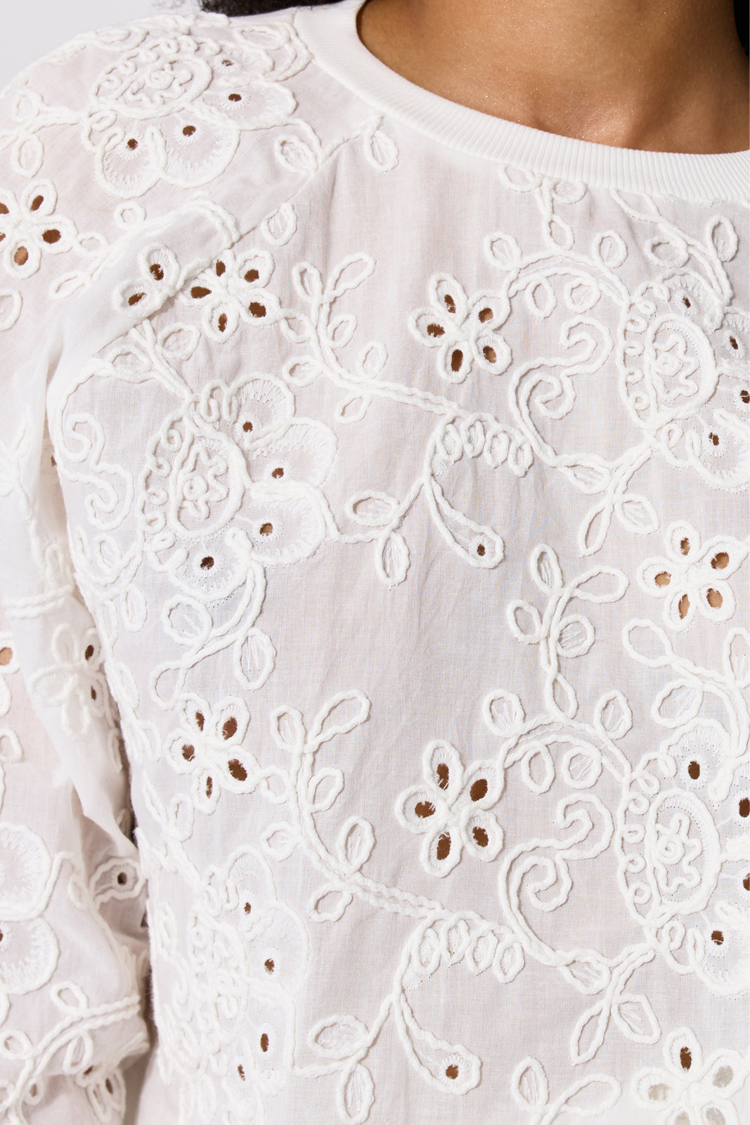 Sweatshirt LUCY IN THE SKY richelieu white embroidery