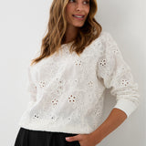 Sweatshirt LUCY IN THE SKY richelieu white embroidery