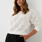 Sweatshirt LUCY IN THE SKY richelieu white embroidery
