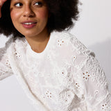 Sweatshirt LUCY IN THE SKY richelieu white embroidery