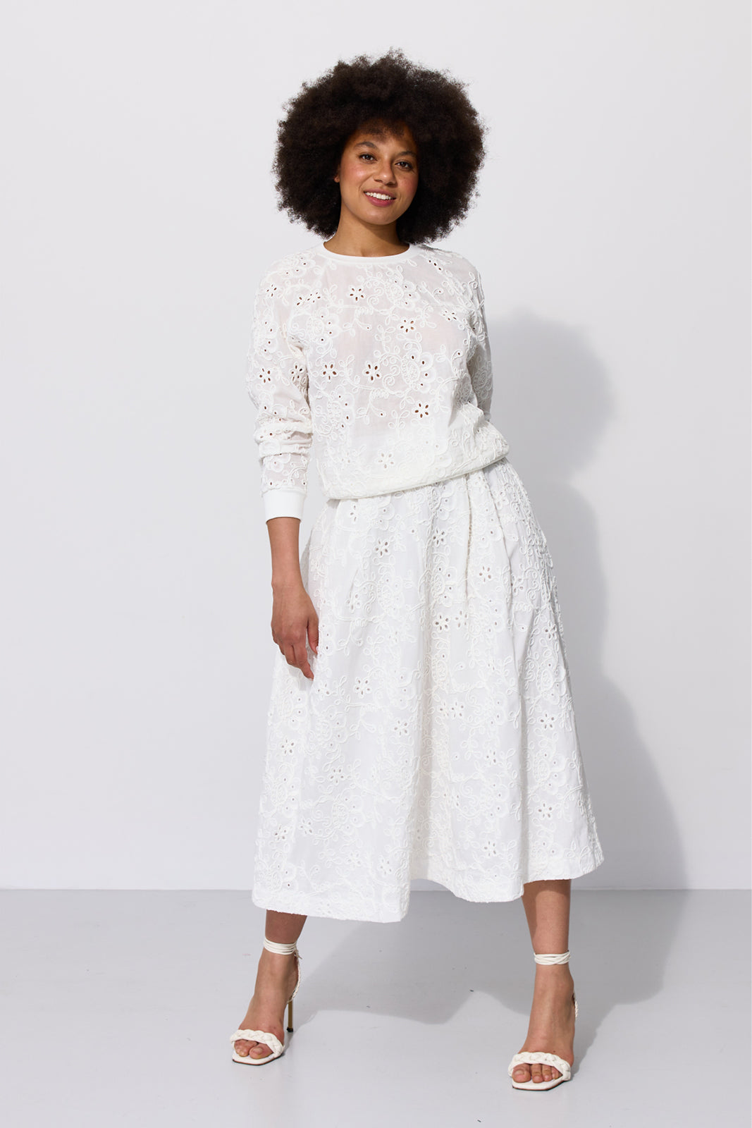 Sweatshirt LUCY IN THE SKY richelieu white embroidery