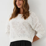 Sweatshirt LUCY IN THE SKY richelieu white embroidery