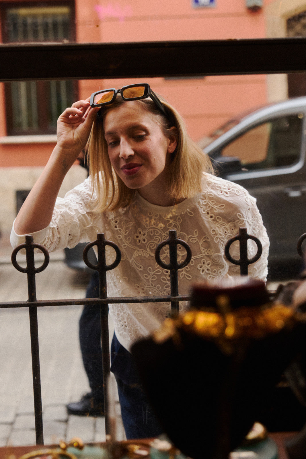 Sweatshirt LUCY IN THE SKY richelieu white embroidery