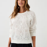 Sweatshirt LUCY IN THE SKY richelieu white embroidery