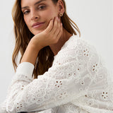 Sweatshirt LUCY IN THE SKY richelieu white embroidery