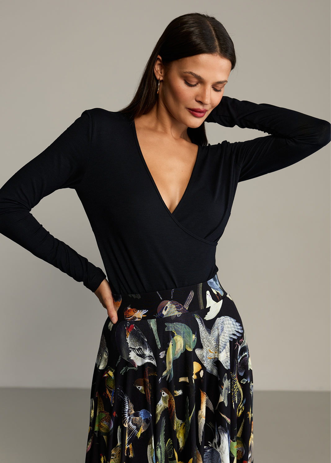 Blouse EWELINA LONG-SLEEVE black