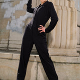 Jumpsuit WORKWEAR black Swanski Studio embroidery