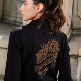 Jumpsuit WORKWEAR black Swanski Studio embroidery