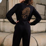 Jumpsuit WORKWEAR black Swanski Studio embroidery