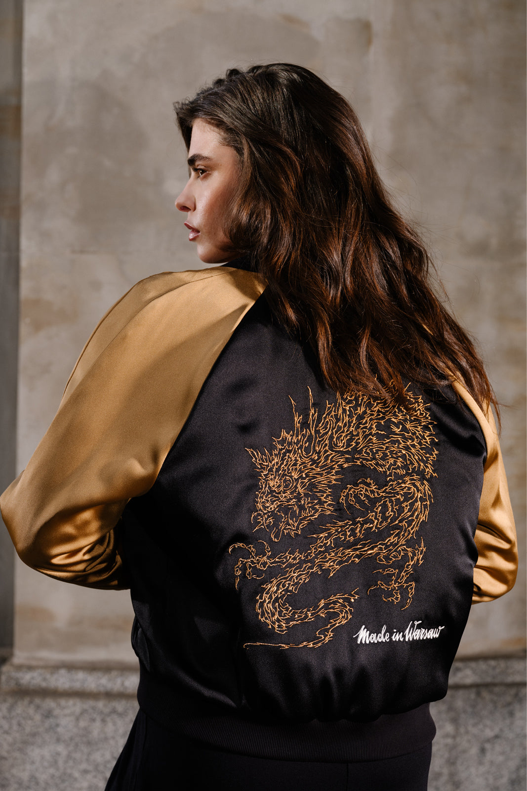 SUKA JACKET black & gold Swanski Studio embroidery