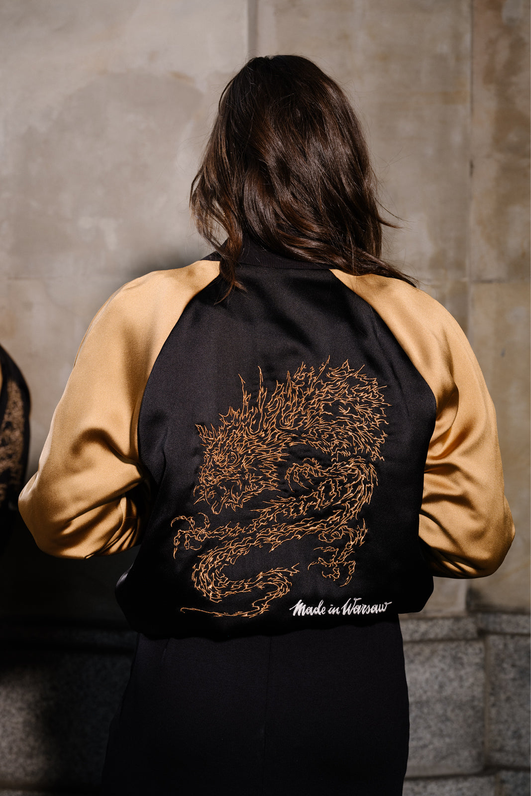 SUKA JACKET black & gold Swanski Studio embroidery
