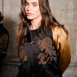 SUKA JACKET black & gold Swanski Studio embroidery