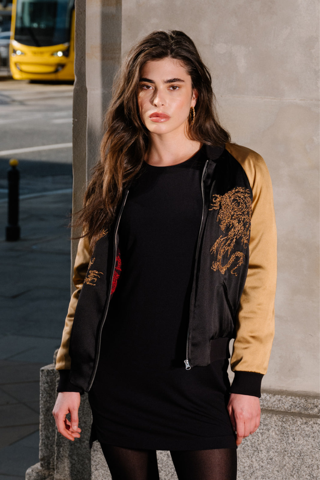 SUKA JACKET black & gold Swanski Studio embroidery