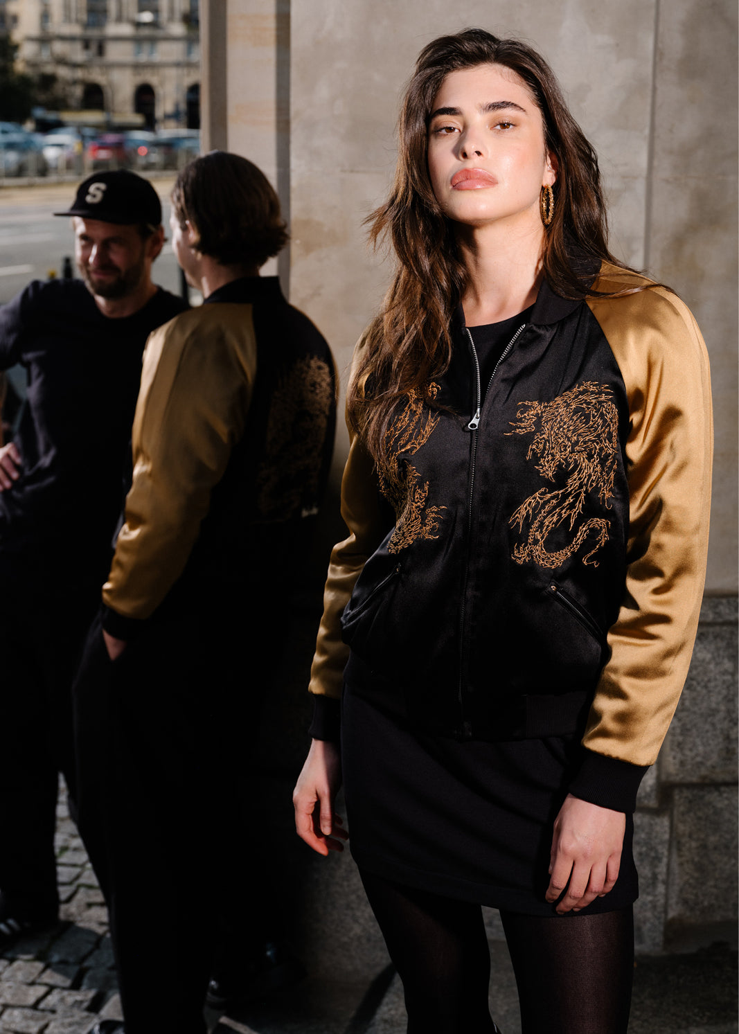 SUKA JACKET black & gold Swanski Studio embroidery