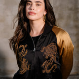 SUKA JACKET black & gold Swanski Studio embroidery