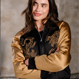 SUKA JACKET black & gold Swanski Studio embroidery