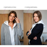 Stylizacje z marynarką w paski i czarną marynarką – elegancka moda damska z komfortem