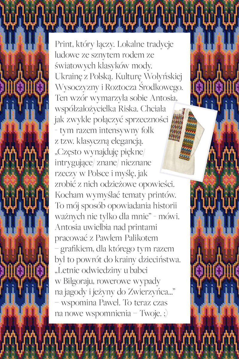 Kolorowy, folkowy wzór w stylu wołyńskim i środkowopolskim – tradycyjny print łączący kulturę z modą