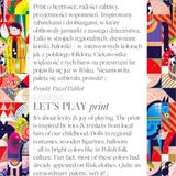 Kolorowy print LET'S PLAY inspirowany polskim folklorem, lalkami i zabawkami dziecięcymi – idealny na sukienki i ubrania.