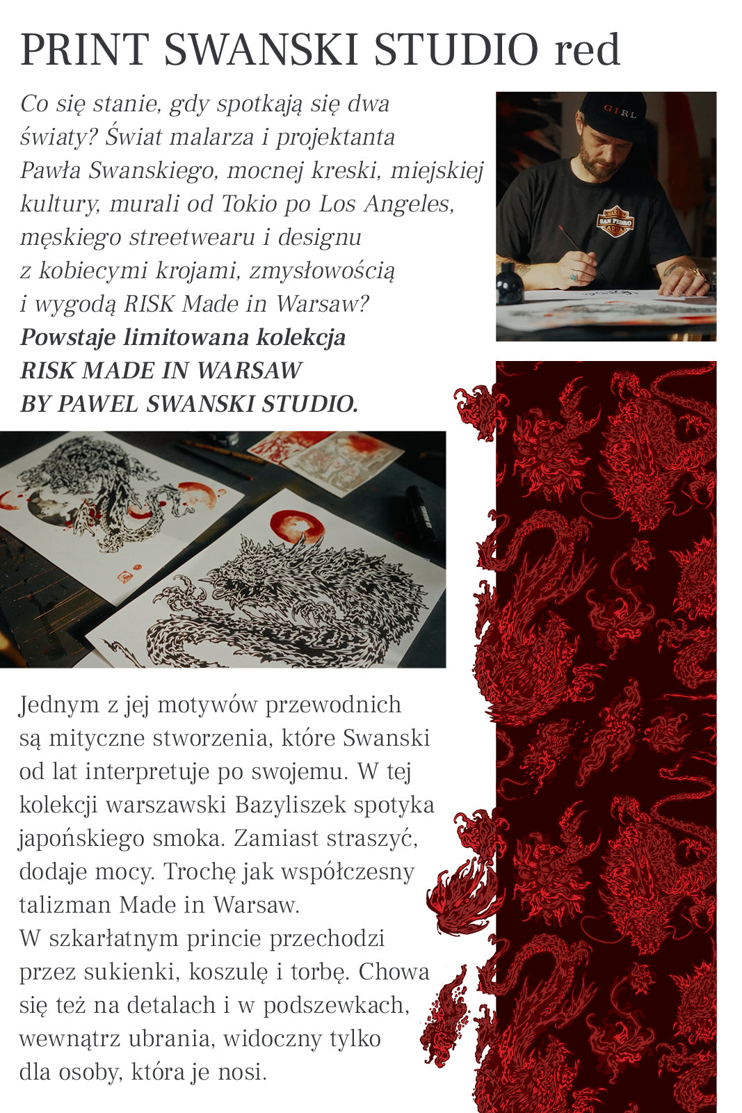 Sukienka UNSTOPPABLE Z GOLFEM print Swanski Studio red