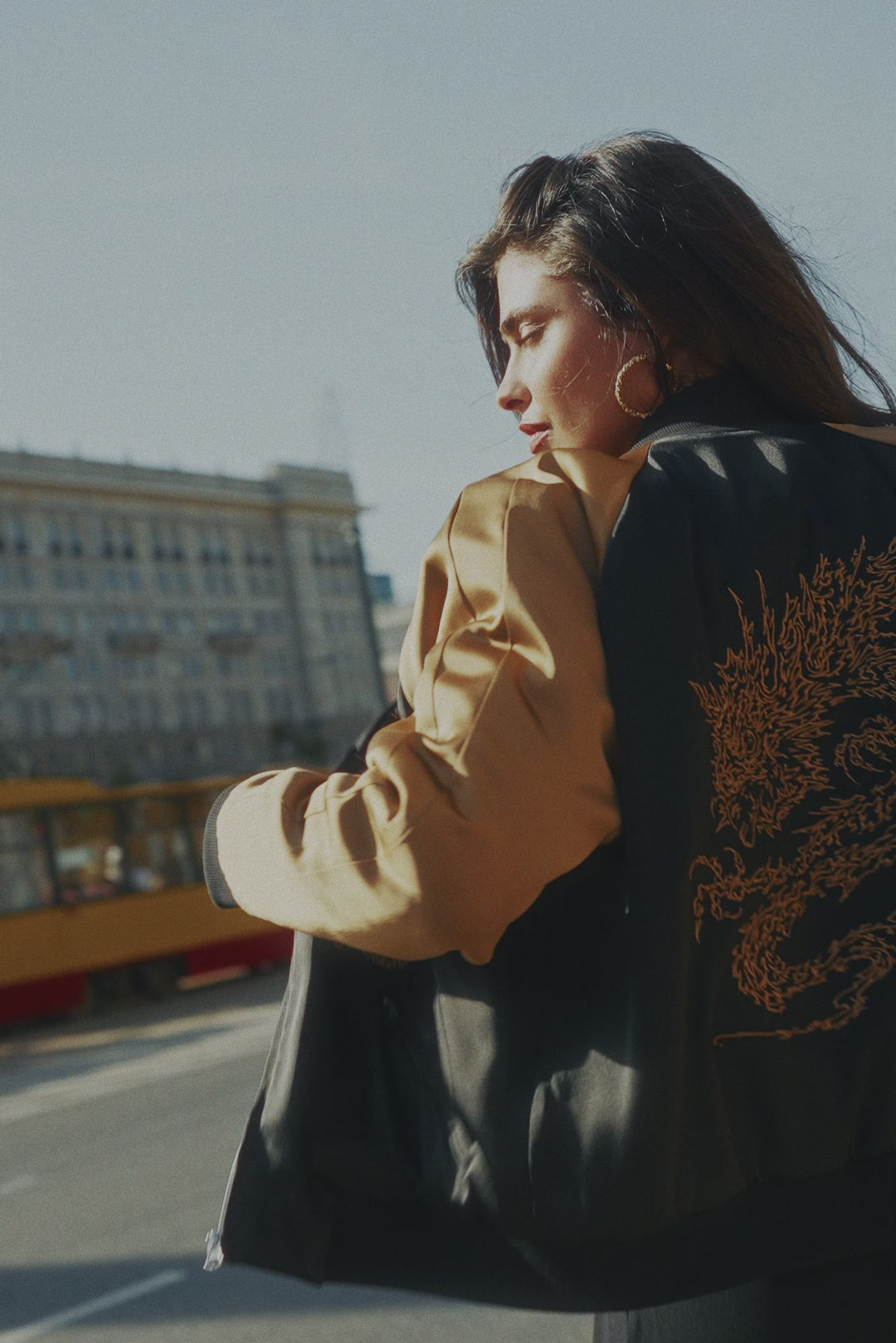 SUKA JACKET black & gold Swanski Studio embroidery