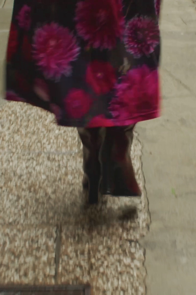 DREAMGIRL dress with long sleeves Dahlia print