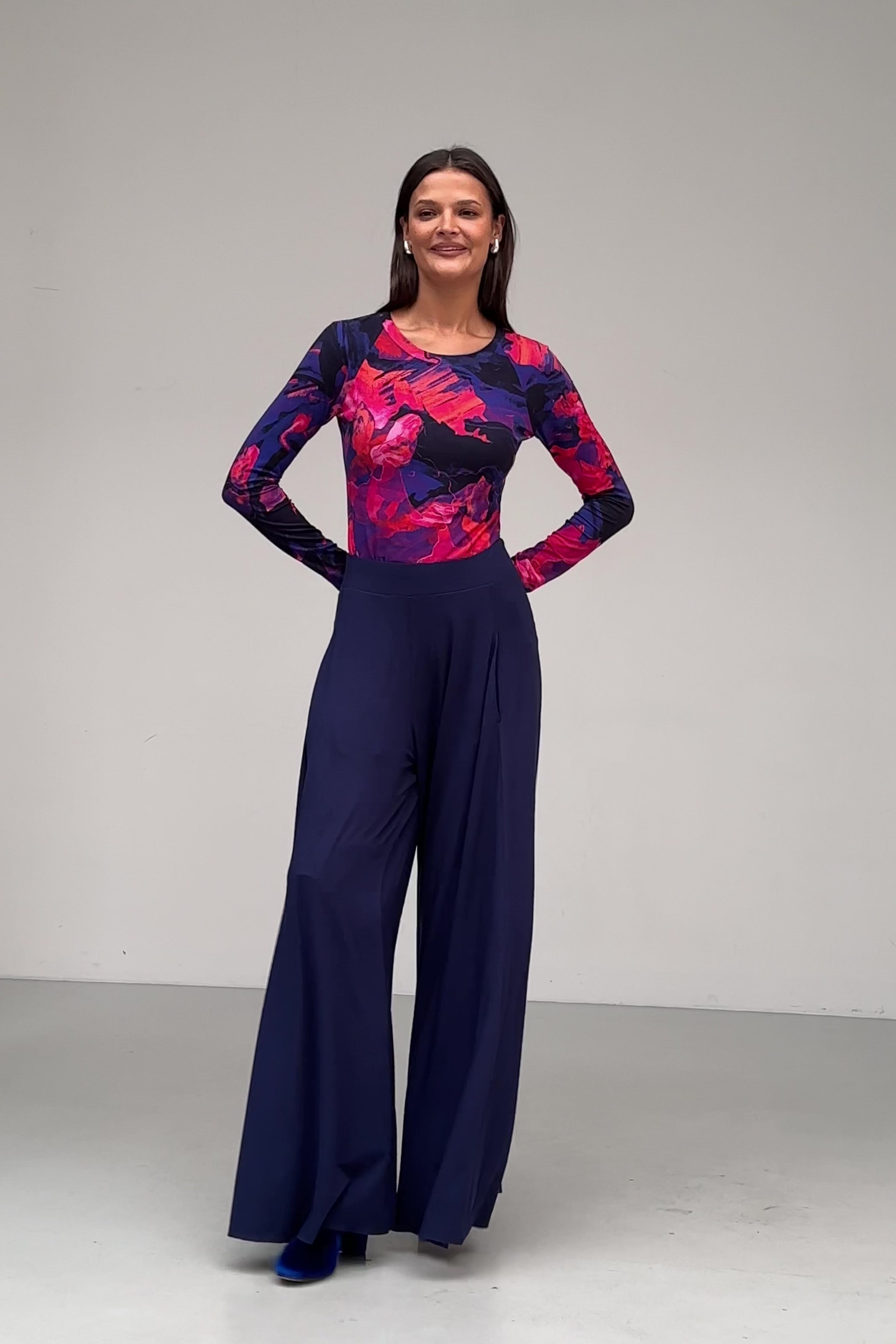 Blouse SAWCIA LONGSLEEVE Dreamworld orange & violet print