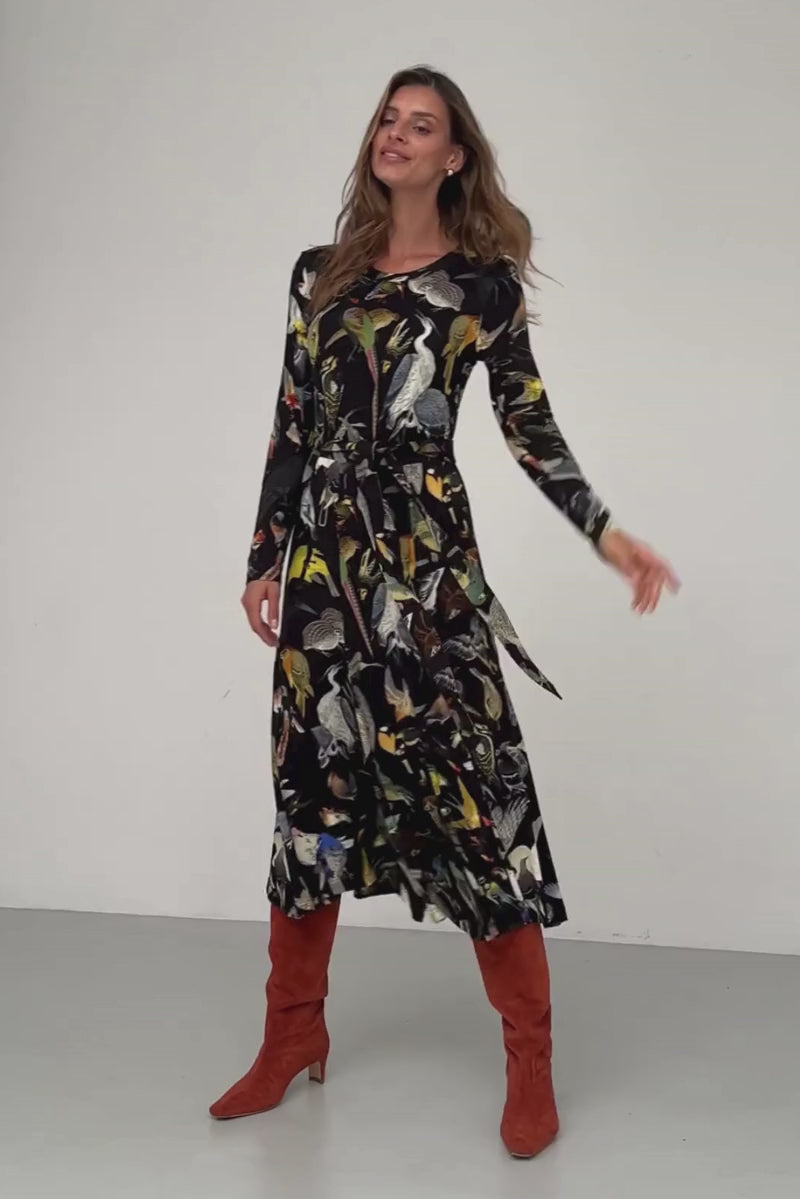 Dress KLIN LADY birds of Warsaw print