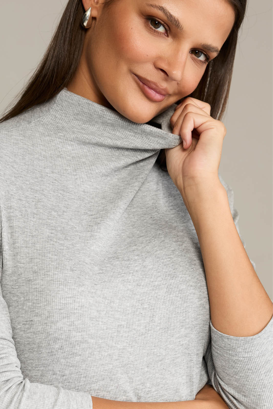 Turtleneck SIMPLY VAN GOLF ribbed grey
