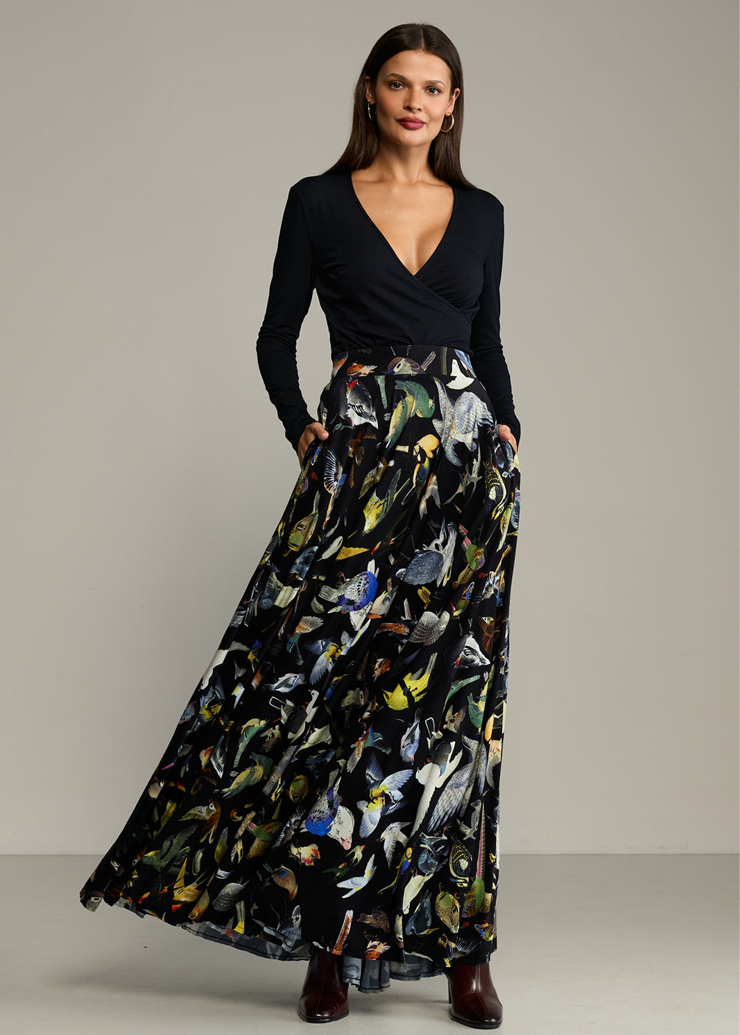 Skirt AGE OF AQUARIUS birds of Warsaw print